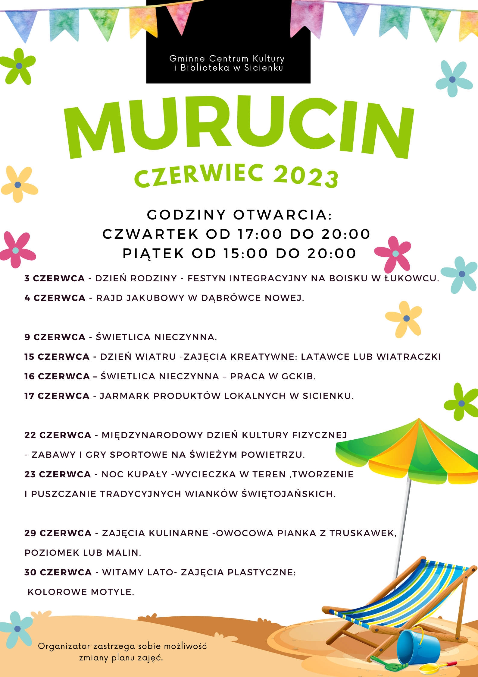 Plan pracy - czerwiec 2023 Murucin