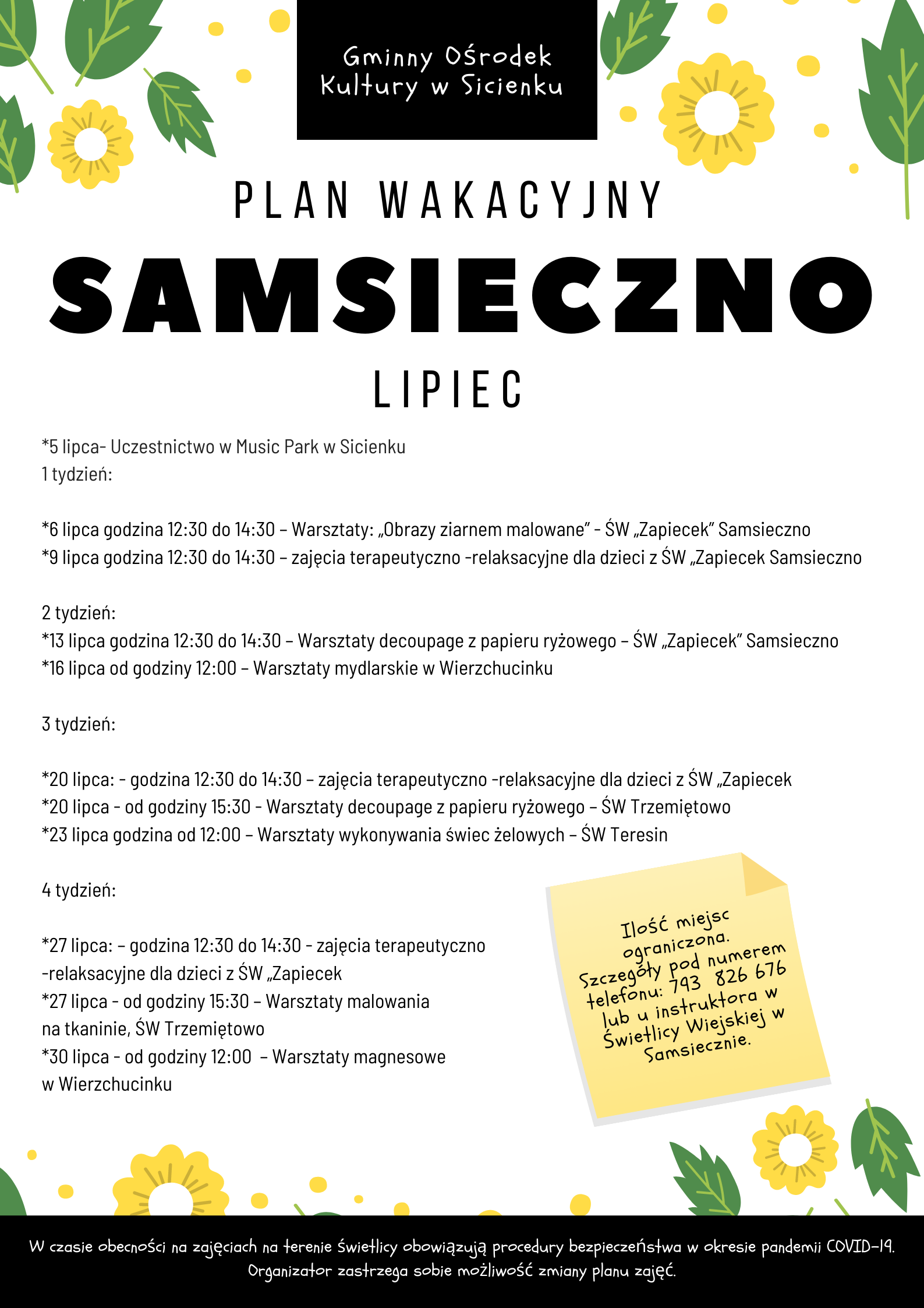 Plan wakacyjny- Samsieczno