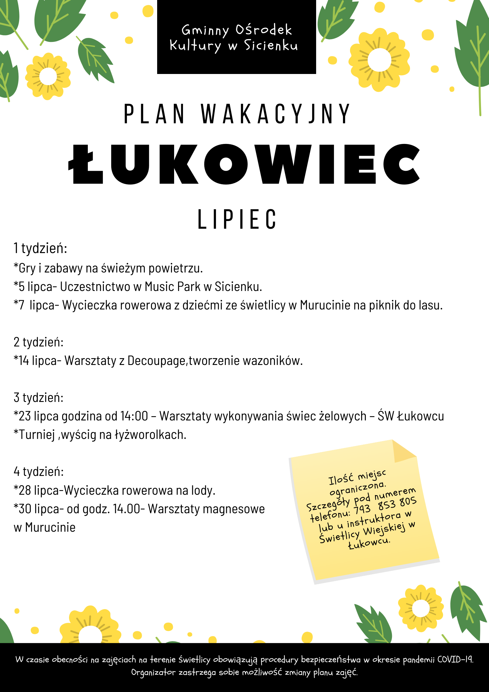 Plan wakacyjny- Łukowiec