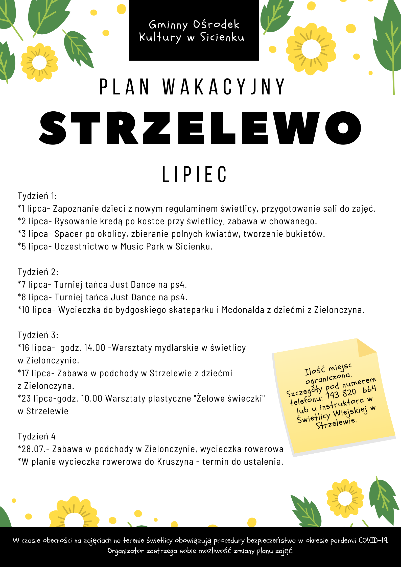 Plan wakacyjny- Strzelewo