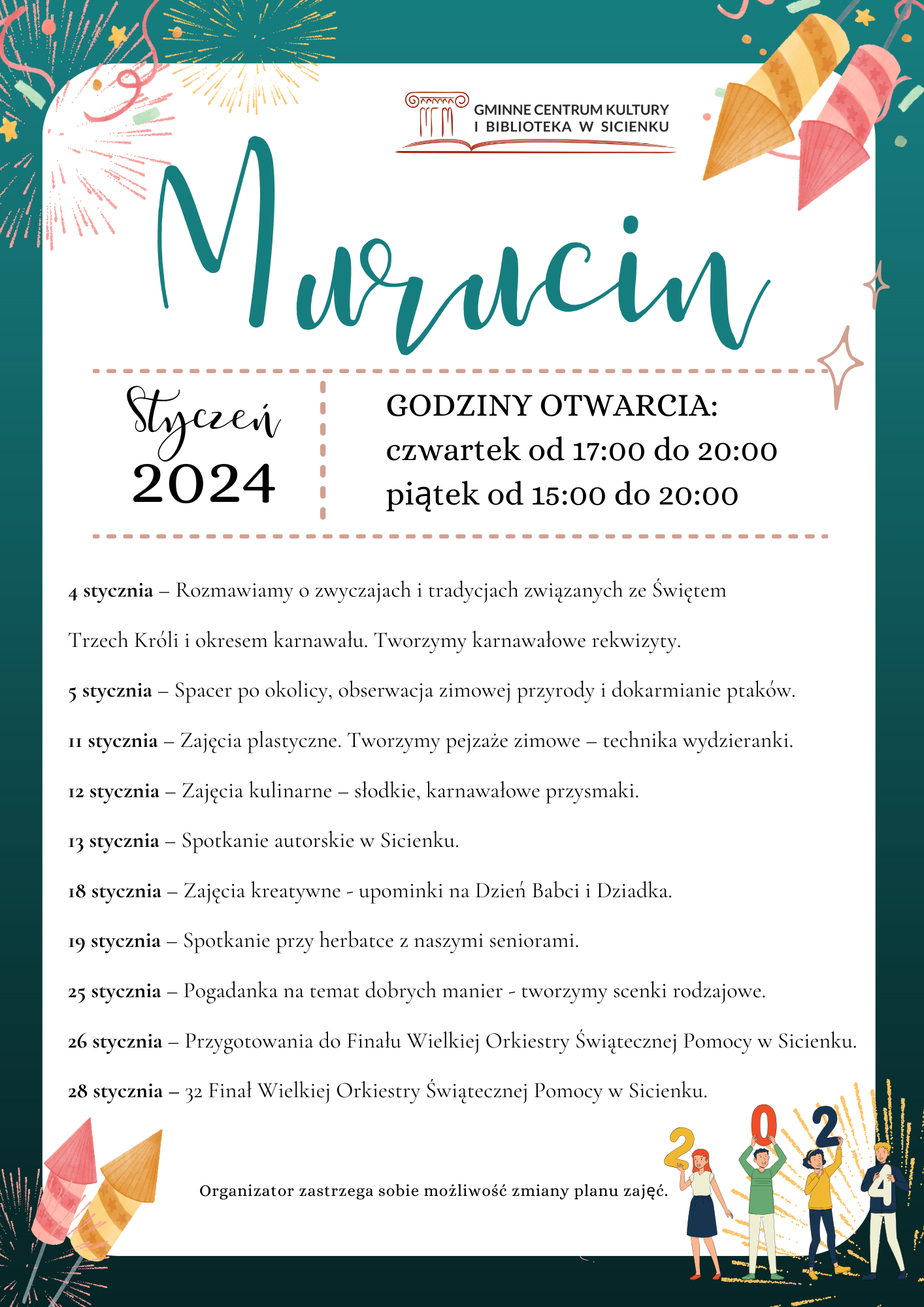 Plan pracy - styczeń 2024 Murucin