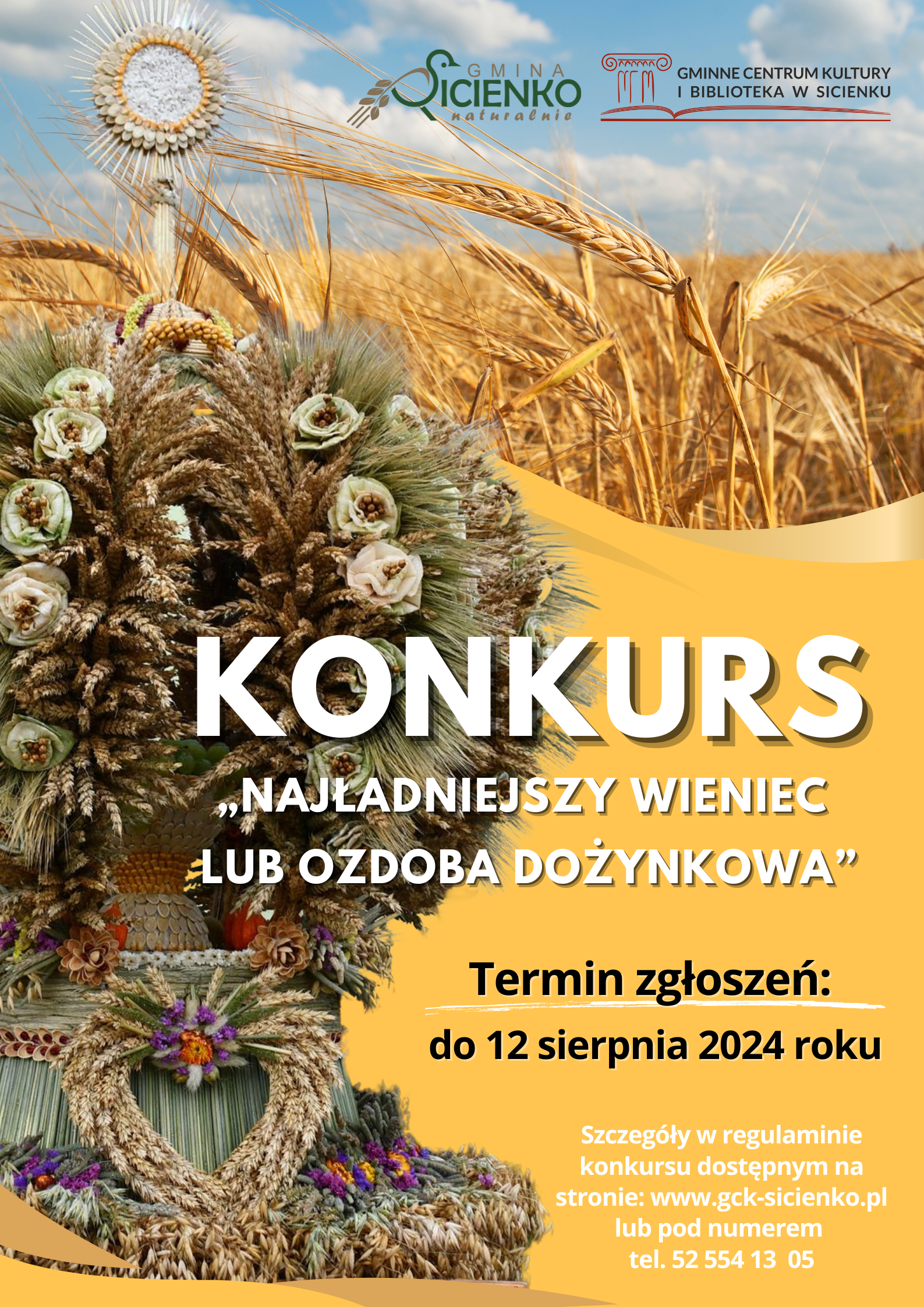 Plakat - Najładnieszy wieniec lub ozdoba dożynkowa 2024