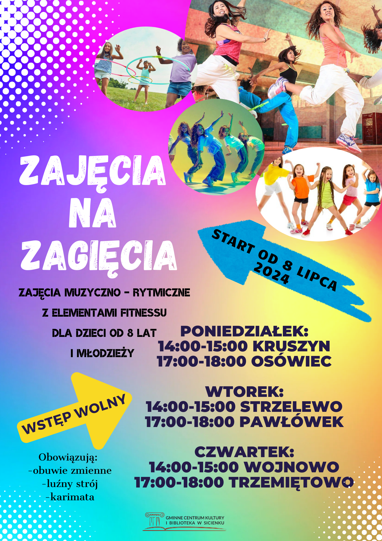 Plakat - zajęcia na zagięcia