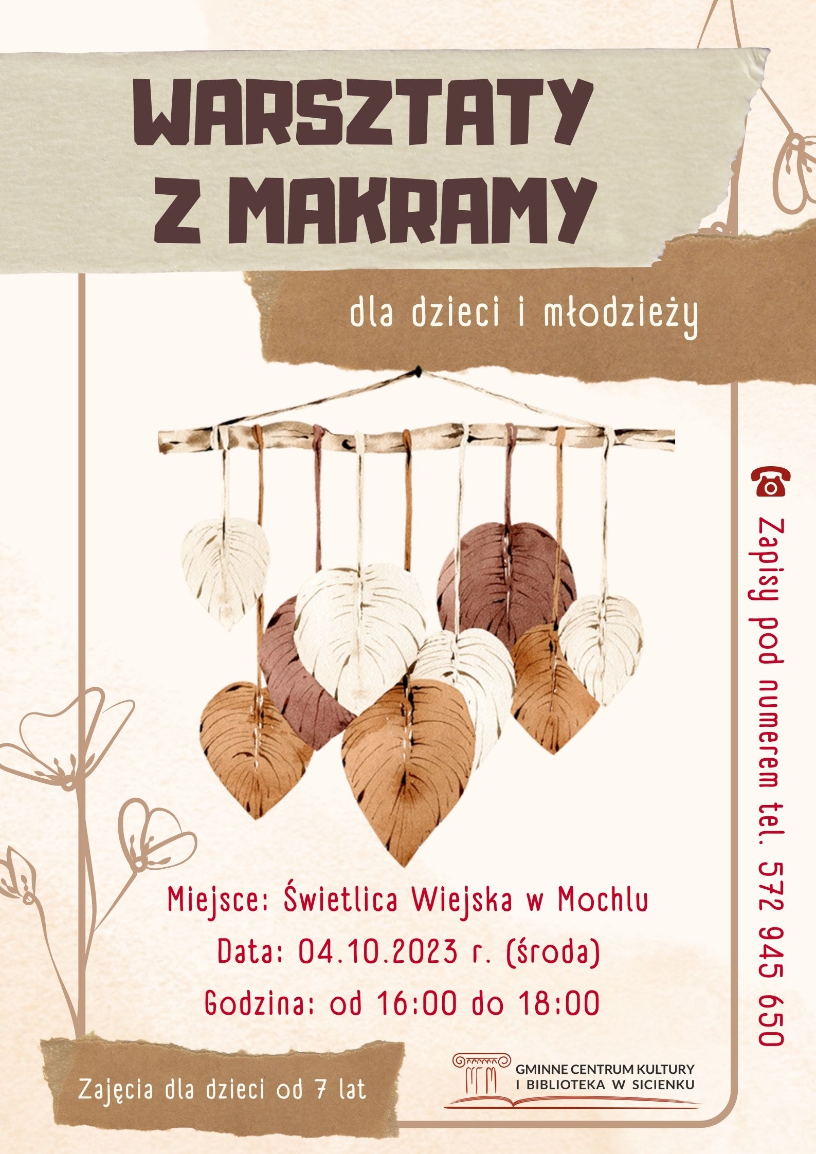 Plakat - Wasztaty z makramy