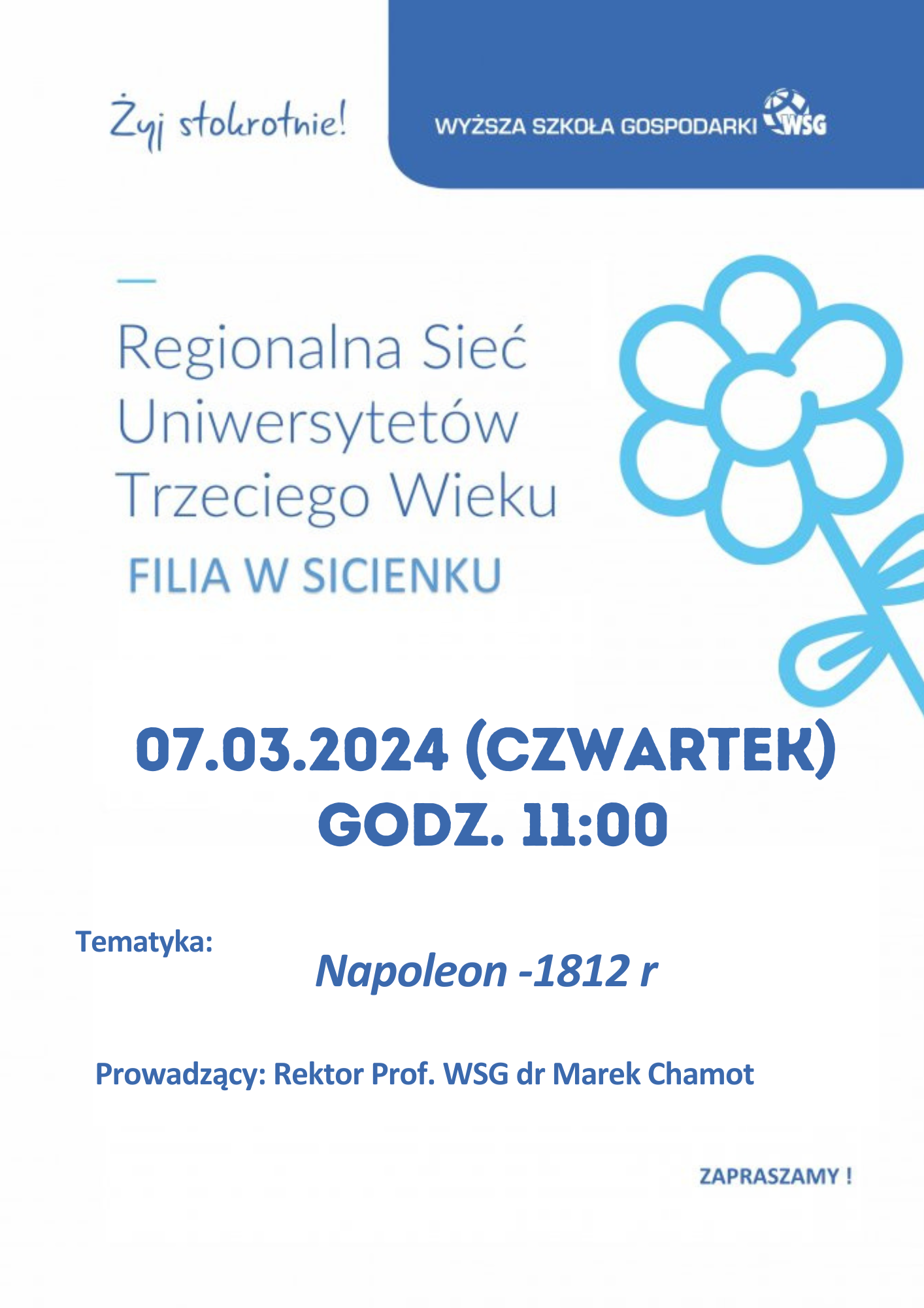 Plakat - wykład UTW