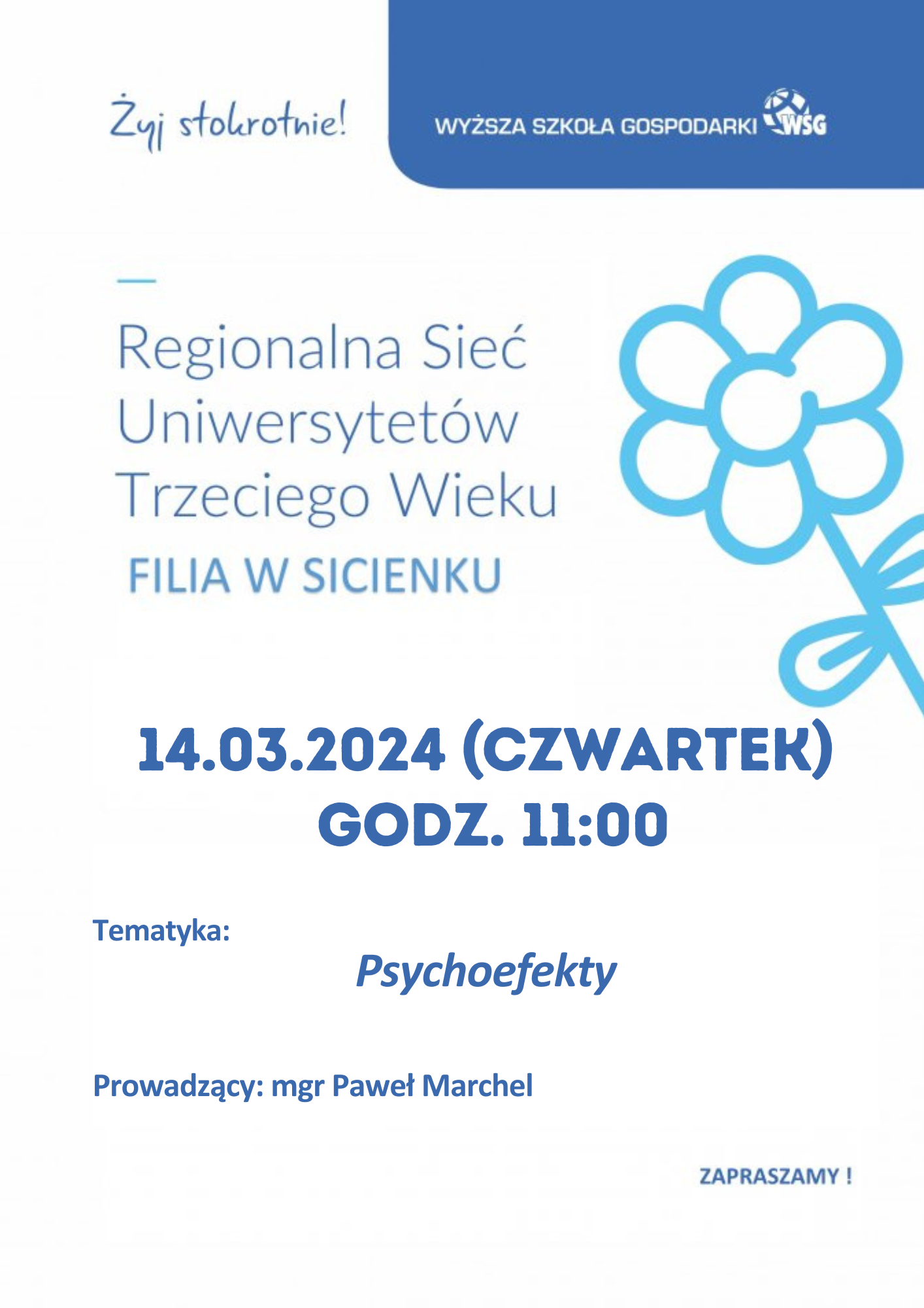 Plakat - wykład UTW