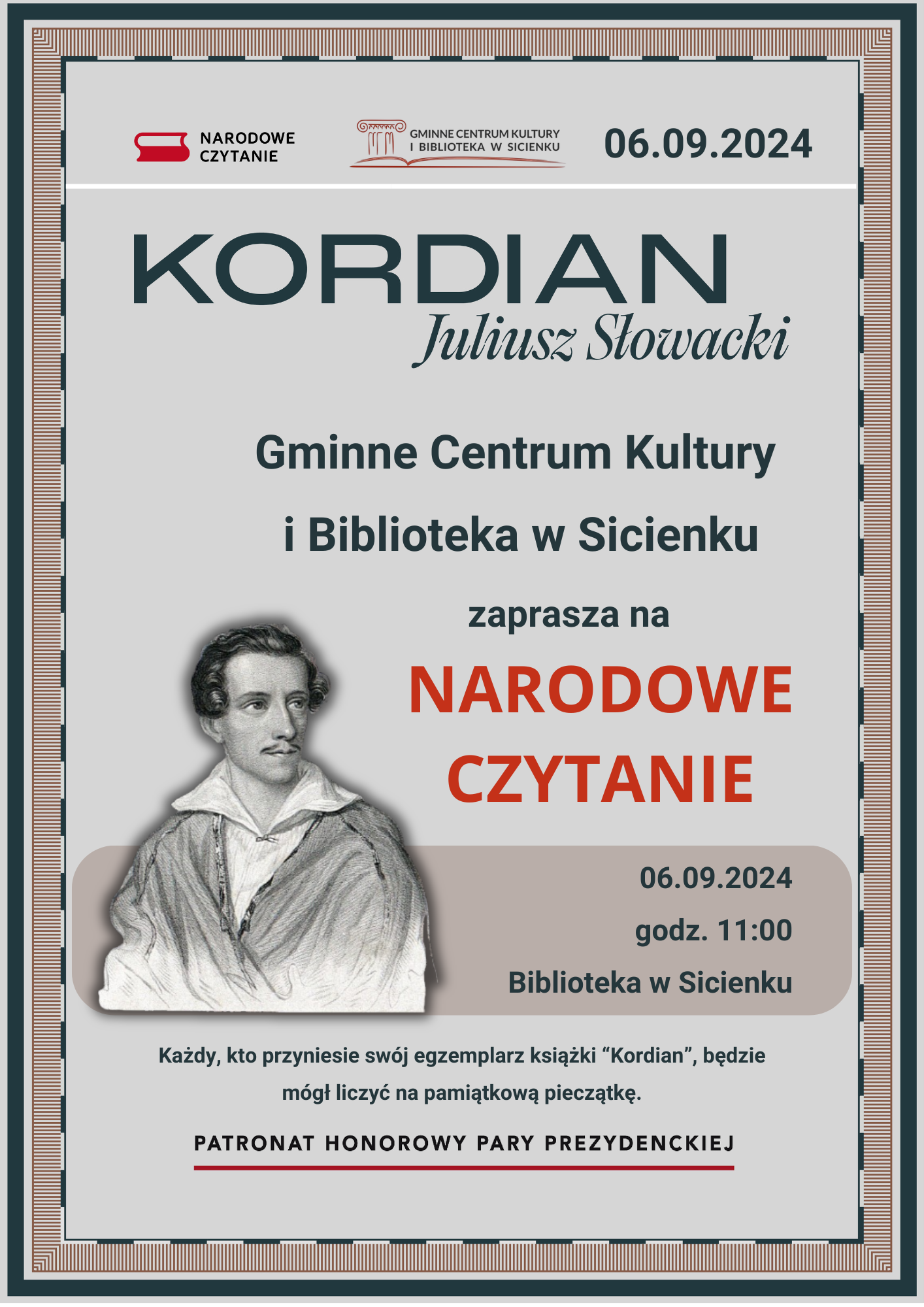 Plakat - Narodowe Czytanie 2024