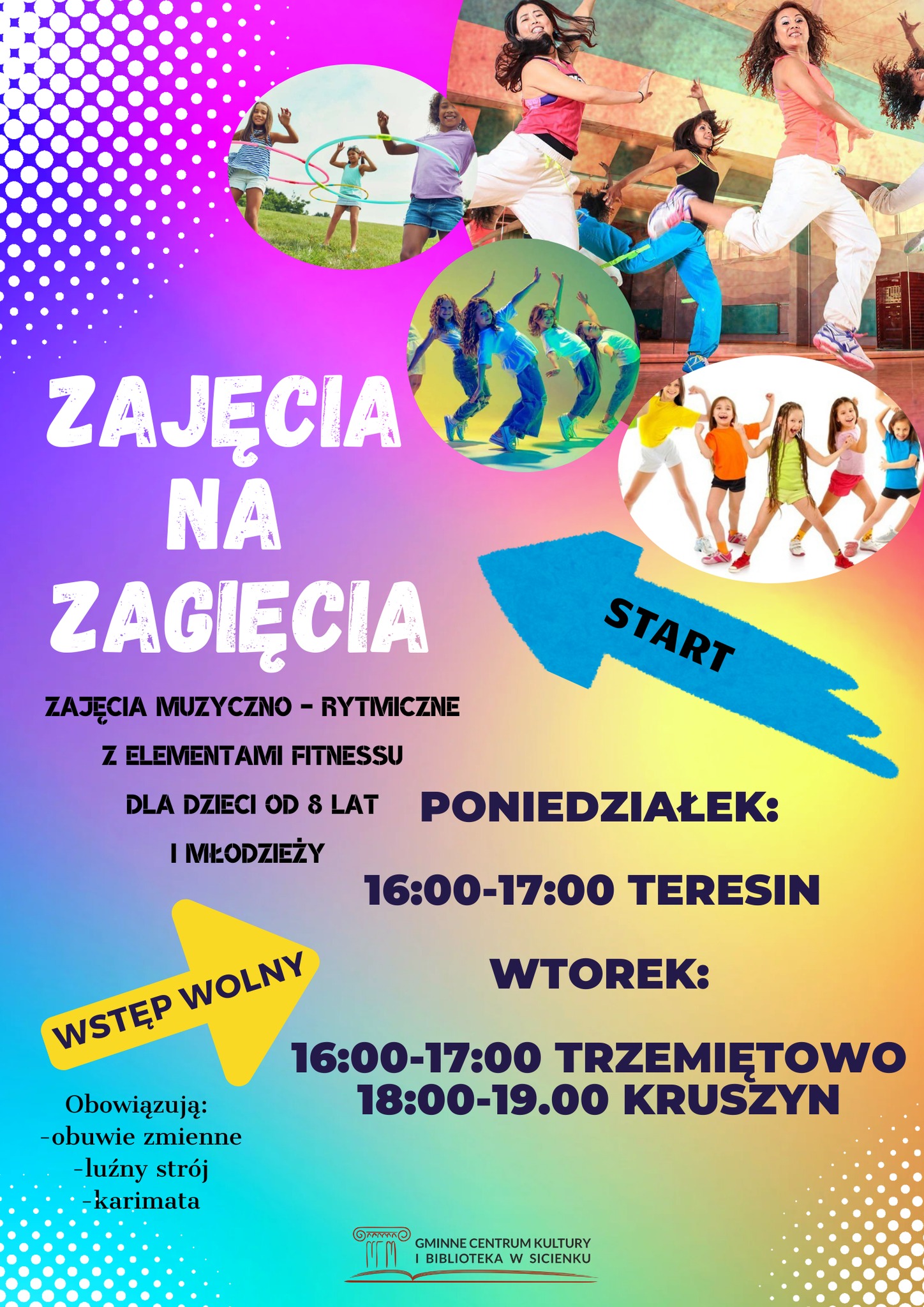 Plakat - zajęcia na zagięcia