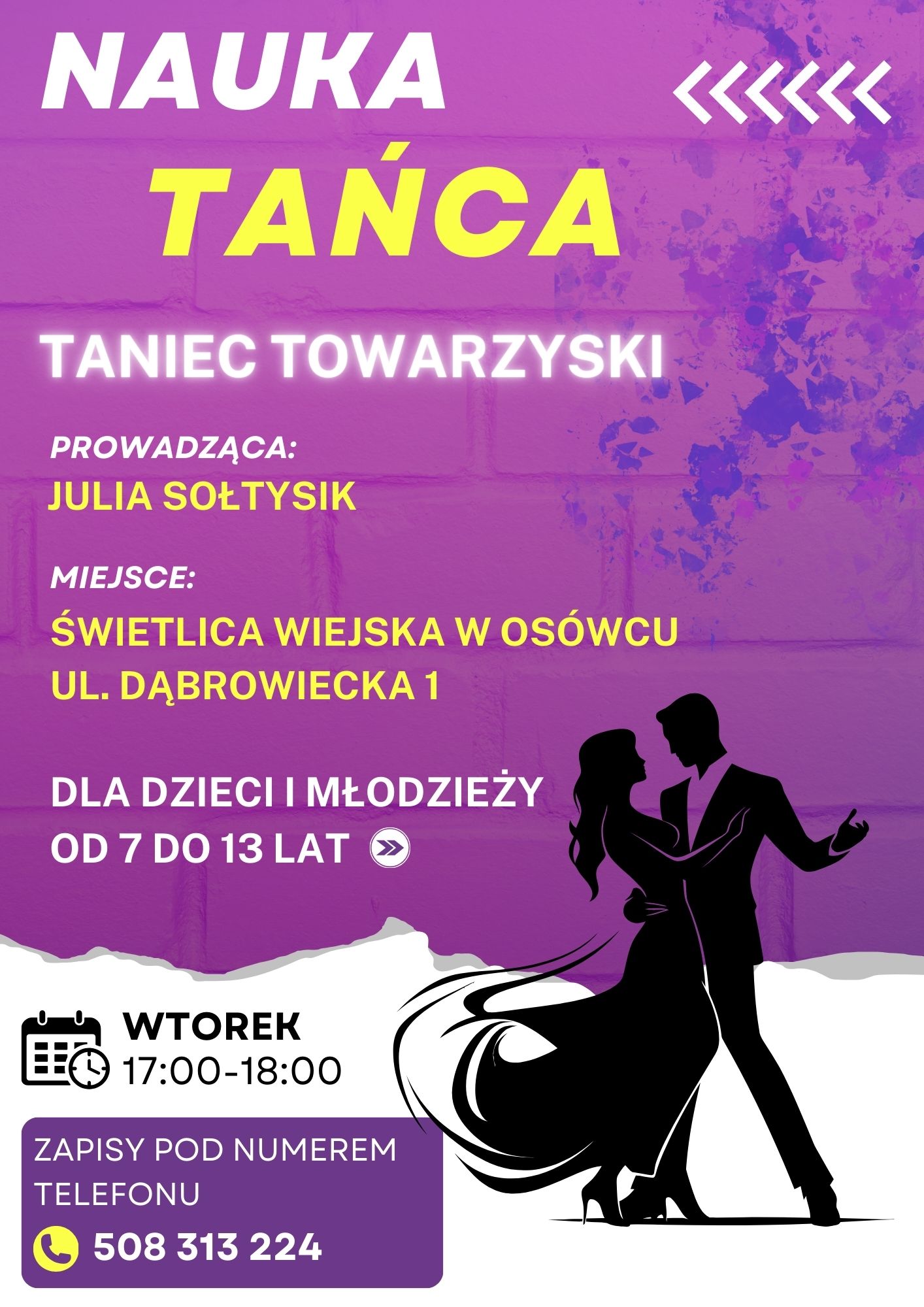 Plakat - Nauka tańca (taniec towarzyski)