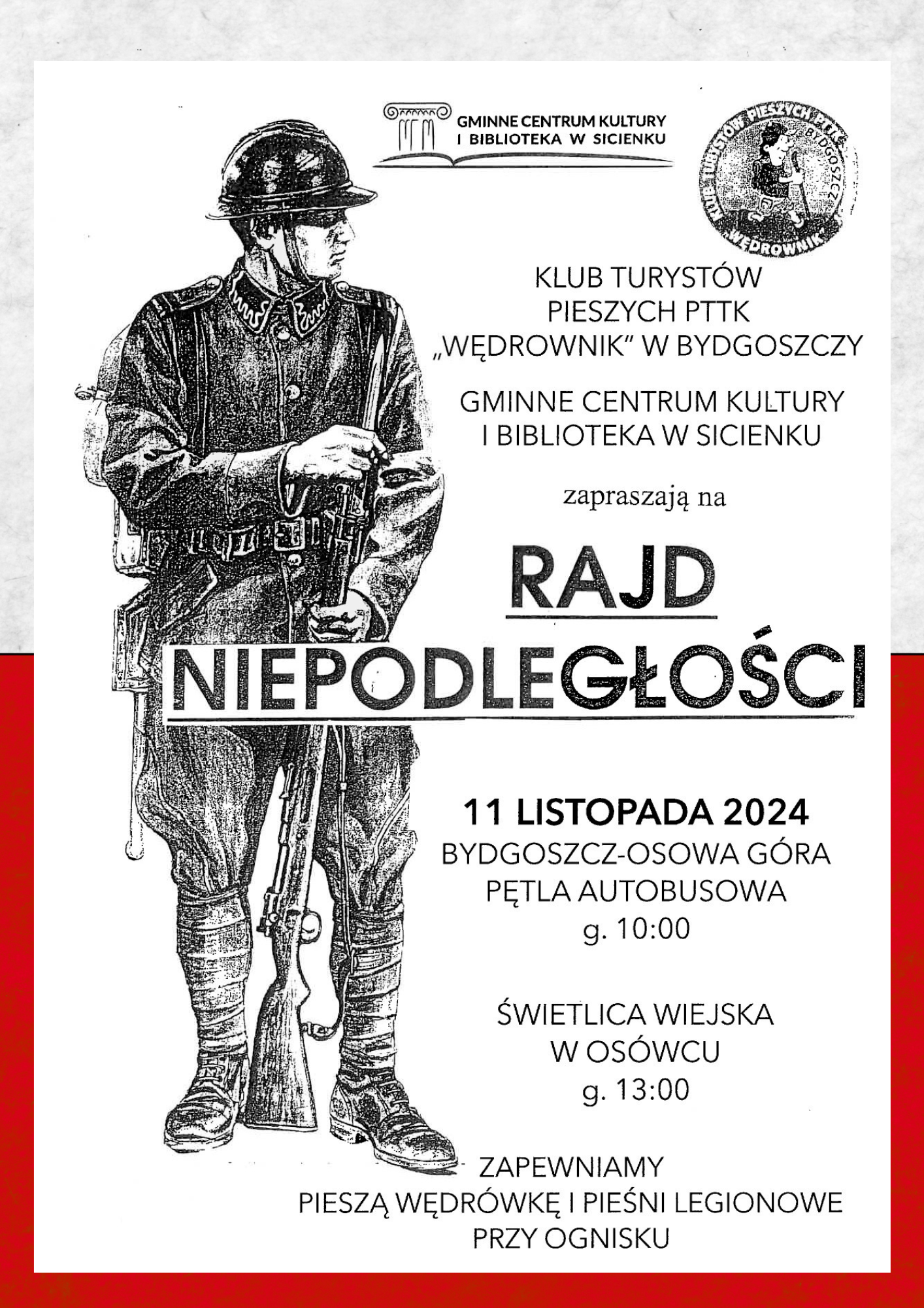 Plakat Rajd niepodległości PTTK