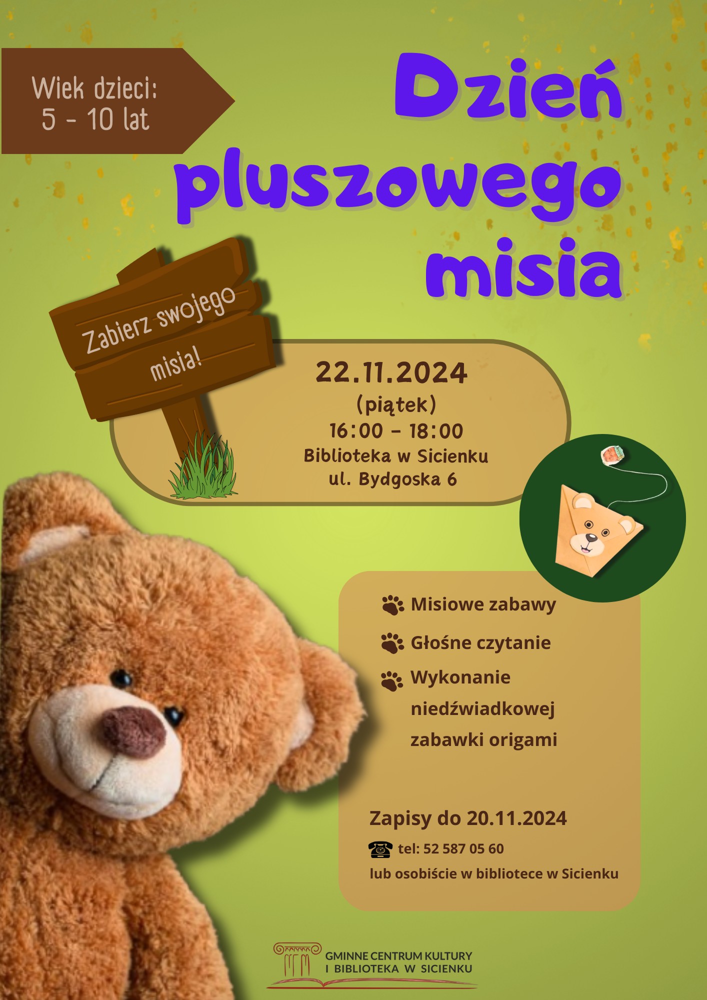 Plakat - Dzień Pluszowego Misia